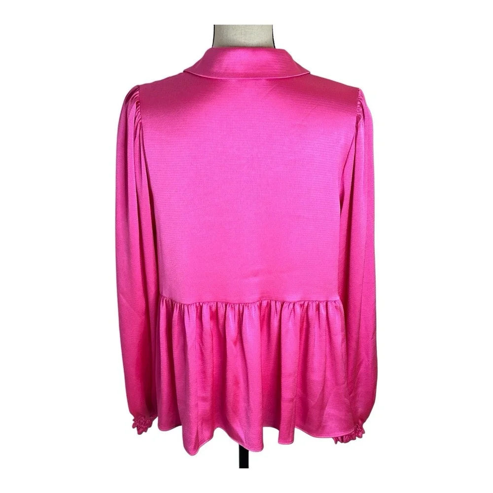 Lilly Pulitzer‎ Jaylene Dark Pink Party Puff Long Sleeve Jacquard Size 10